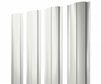 Штакетник Полукруглый Slim с прямым резом 0,45 PE-Double RAL 9003 сигнальный белый — Grandline