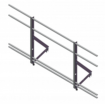 Ограждение кровельное со снегозадерж. Optima 0,9х2м RAL8017 — Grandline