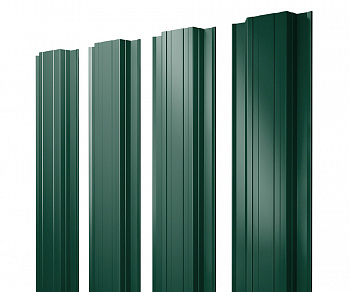Штакетник Прямоугольный с прямым резом 0,45 PE-Double RAL 6005 зеленый мох — Grandline