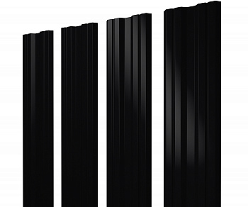 Штакетник Twin с прямым резом 0,5 Satin RAL 9005 черный — Grandline