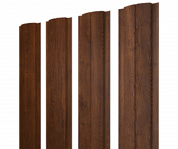 Штакетник Полукруглый Slim с прямым резом 0,45 Print Premium Golden Wood Fresh — Grandline