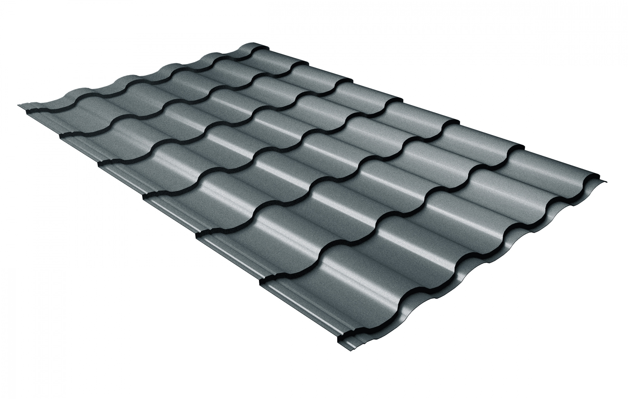 Металлочерепица кредо 0,5 Satin RAL 7016 антрацитово-серый — Grandline