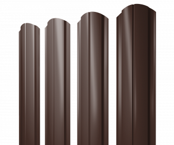 Штакетник Полукруглый Slim фигурный 0,45 PE-Double RAL 8017 шоколад — Grandline